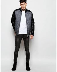Lindbergh Bomber Jacket With Quilted Front