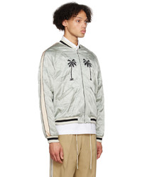 Palm Angels Gray Life Is Palm Bomber Jacket