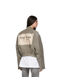 Fear Of God Grey Cotton Bomber Jacket