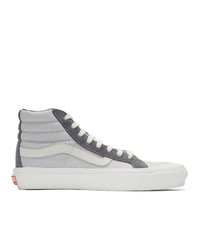Grey Quilted Canvas High Top Sneakers