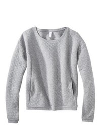 by design, LLC Xhilaration Juniors Quilted Sweatshirt Gray Xxl