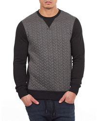 William Rast Quilted Contrast Sweater