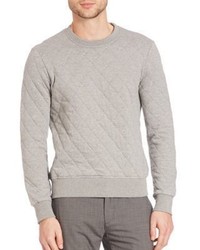 Eleventy Quilted Cotton Crewneck Sweatshirt