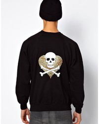 Reclaimed Vintage Sweatshirt With Quilted Front And Skull Back Print