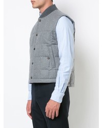Thom Browne Downd Button Front Vest In Jacket Weight Cashmere