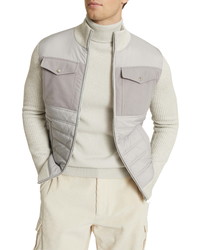 Reiss Mix Media Quilted Vest