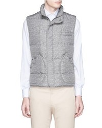 Isaia Opallone Knit Print Quilted Down Vest