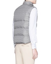 Isaia Opallone Knit Print Quilted Down Vest