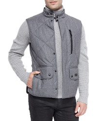 Belstaff Quilted Flannel Vest Gray