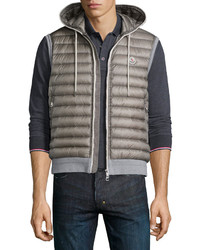 Moncler Quilted Nylon Front Vest Gray