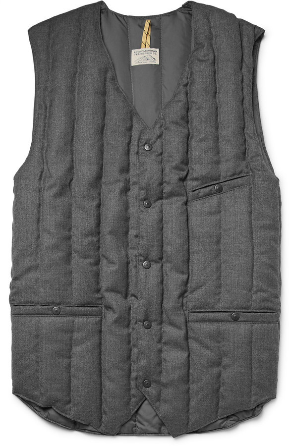 Rocky Mountain Featherbed Six Month Quilted Wool Twill Down Gilet