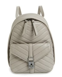 Grey Quilted Leather Backpack