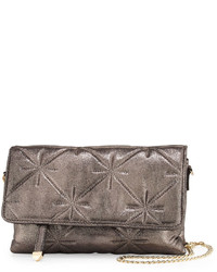 Neiman Marcus Quilted Chain Strap Crossbody Bag Pewter