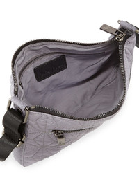 Neiman Marcus Star Quilted Nylon Crossbody Bag Gray