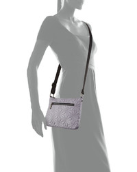 Neiman Marcus Star Quilted Nylon Crossbody Bag Gray