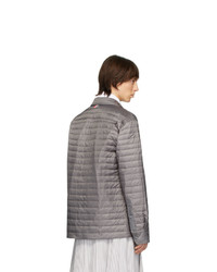 Thom Browne Grey Down 4 Bar Quilted Shirt Jacket