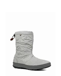 Grey Quilted Snow Boots