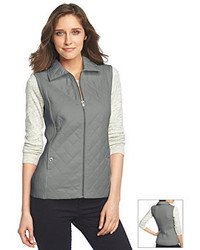 Jones New York Signature Quilted Vest With Ribbed Back