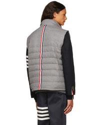 Thom Browne Grey Down Boiled Wool Ski Vest