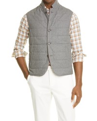 Eleventy Quilted Wool Loro Piana Rain System Reversible Vest