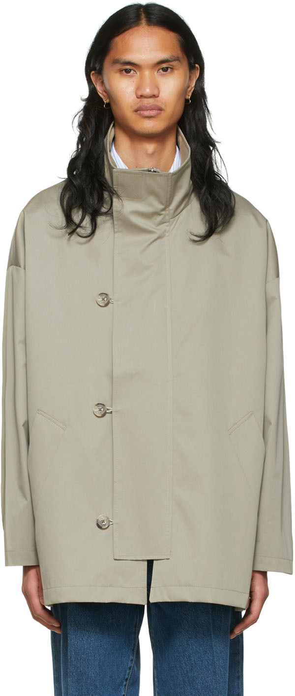 mfpen Grey Cotton Coat, $430 | SSENSE | Lookastic