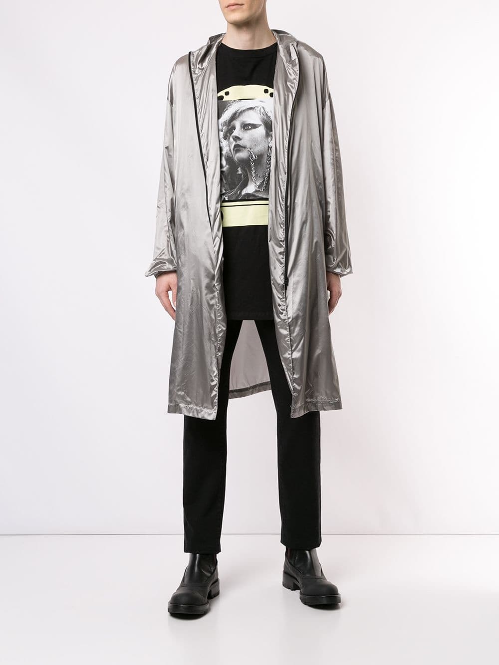 Raf Simons Metallic Raincoat, $1,135 | farfetch.com | Lookastic