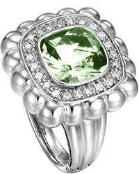 John Hardy Batu Bedeg Small Green Amethyst Diamond Ring Size 7