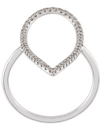 Diane Kordas Diamond Pear Outline Ring