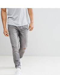 Brooklyn Supply Co. Brooklyn Supply Co Grey Skinny Jeans With Zip And Hem Detail