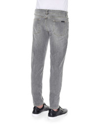 Dolce & Gabbana Distressed Faded Denim Jeans Gray
