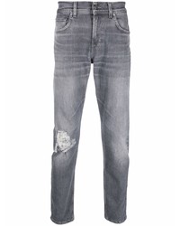 7 For All Mankind Distressed Grey Wash Jeans