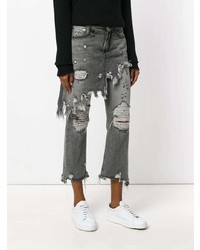 R13 Distressed Skirt Effect Jeans