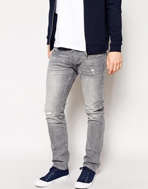 Verbergen zijn Hectare Esprit Skinny Jean With Rips Gray Used 937, $54 | Asos | Lookastic