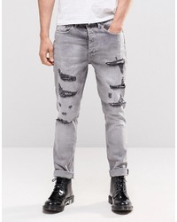 Religion Gore Ripped Jeans In Gray