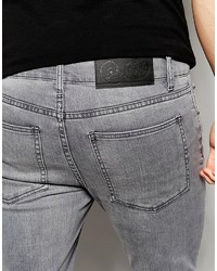 Cheap Monday Jeans Tight Stretch Skinny Fit Freedom Gray Extreme Knee And Thigh Rip