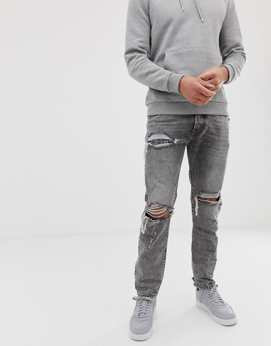 ripped jeans grey