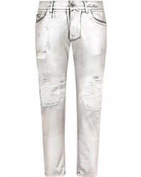 Dolce & Gabbana Mid Rise Distressed Cropped Jeans