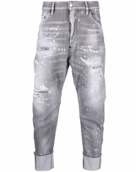 DSQUARED2 Plaint Splatter Distressed Cropped Jeans