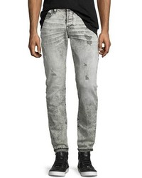 True Religion Rocco Distressed Slim Fit Jeans Worn Raven