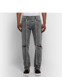 Fear Of God Slim Fit Belted Distressed Selvedge Denim Jeans, $394 ...