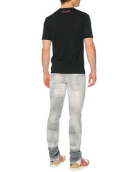DSQUARED2 Slim Fit Distressed Denim Jeans Light Gray