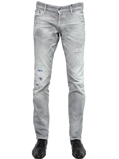 DSquared 18cm Slim Fit Washed Stretch Denim Jeans, $525 | LUISAVIAROMA ...