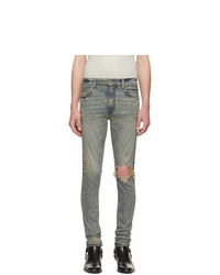 Amiri Indigo Dirty Broken Jeans, $503 | SSENSE | Lookastic