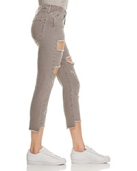 Michelle By Comune Seattle Crop Skinny Jeans In Gray Pigt Destroy