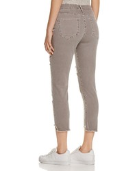 Michelle By Comune Seattle Crop Skinny Jeans In Gray Pigt Destroy