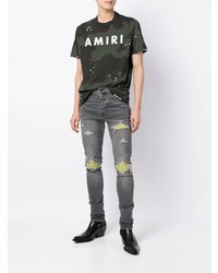 Amiri Mid Rise Ripped Skinny Jeans