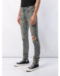 Amiri Paint Splatter Distressed Skinny Jeans