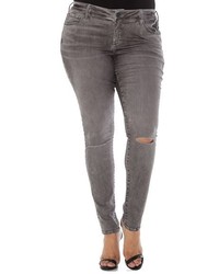 Plus Size Slink Jeans Ripped Knee Stretch Skinny Jeans
