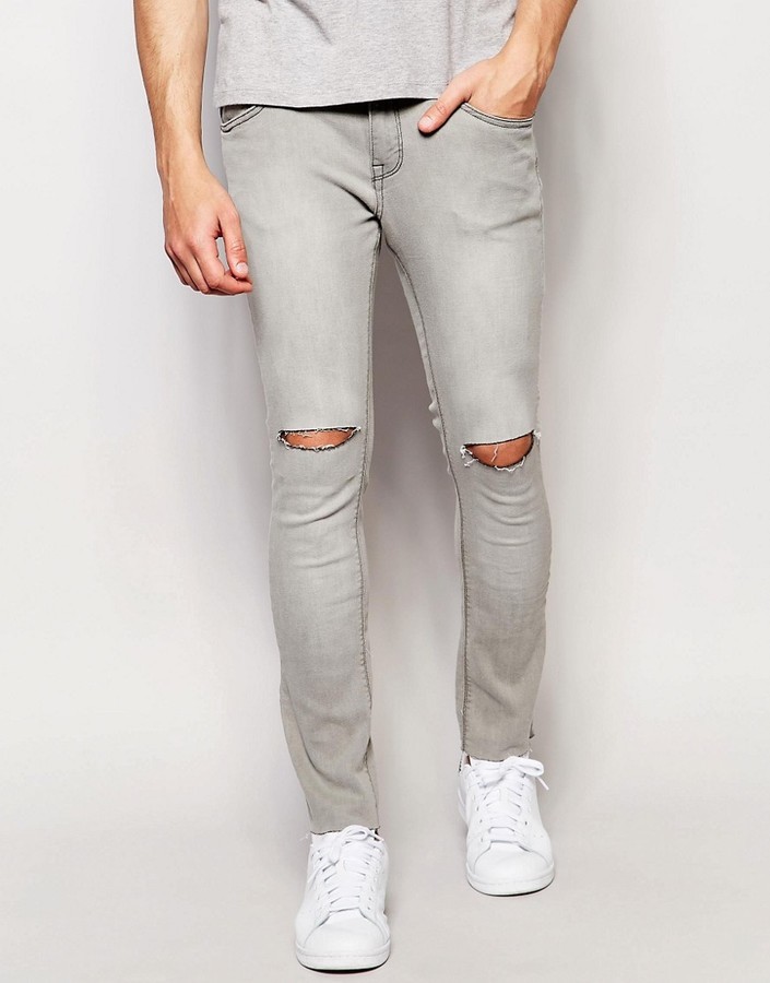 gray super skinny jeans