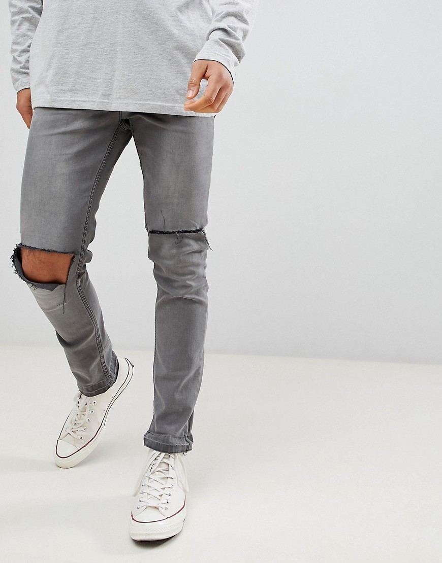 grey skinny jeans ripped